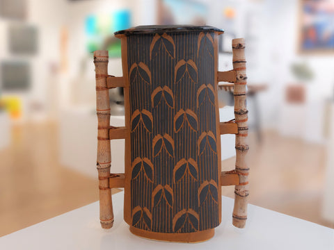 Vase with Bamboo Handles