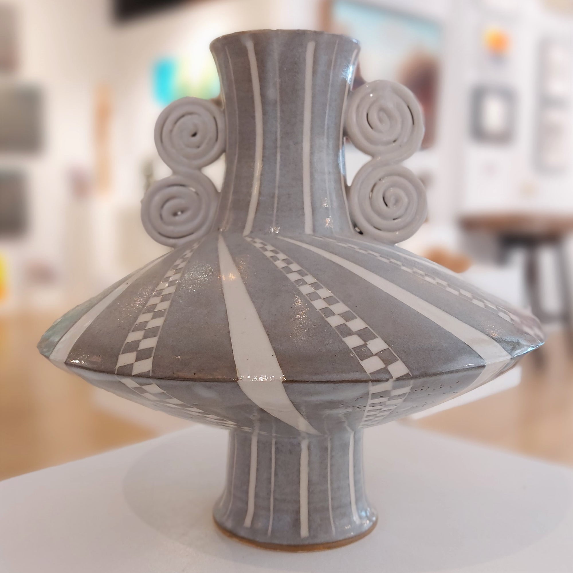 Carousel Vase with Coiled Wings<br>by Judy Weeden