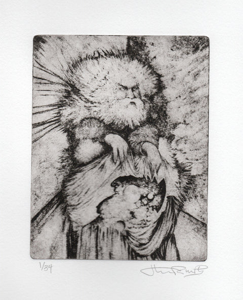 Old Bearded Man Gravure Print