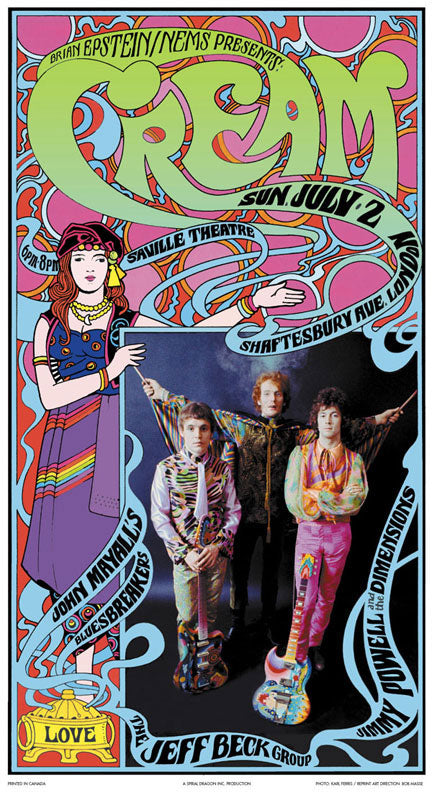 Cream – Saville Theatre, London, England, July 2, 1967 Commemorative poster