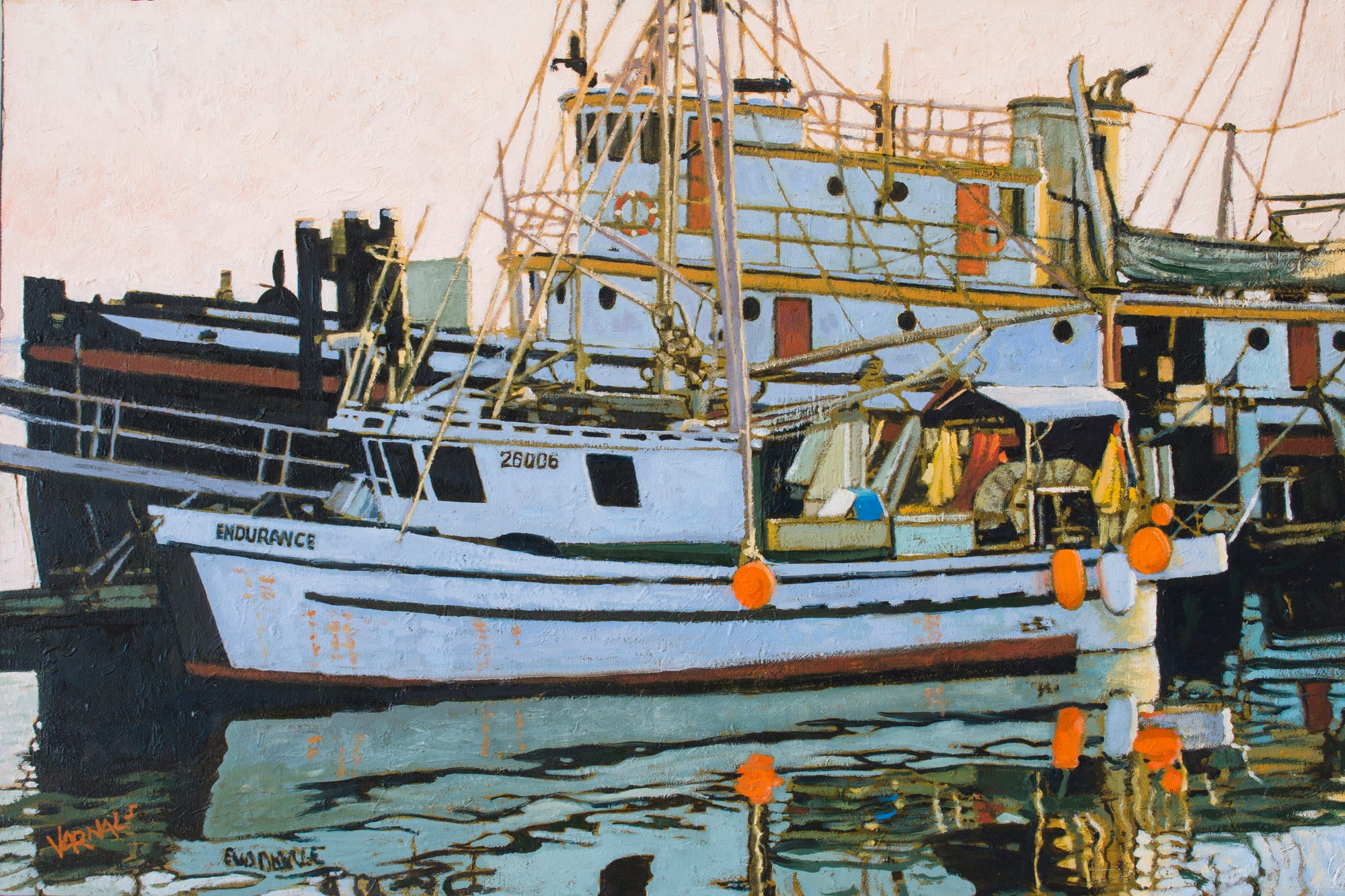 "Evening at the Wharf" Oil Painting by Dan Varnals