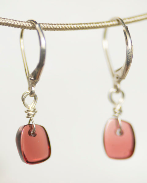 Rose Garnet Drop Earrings