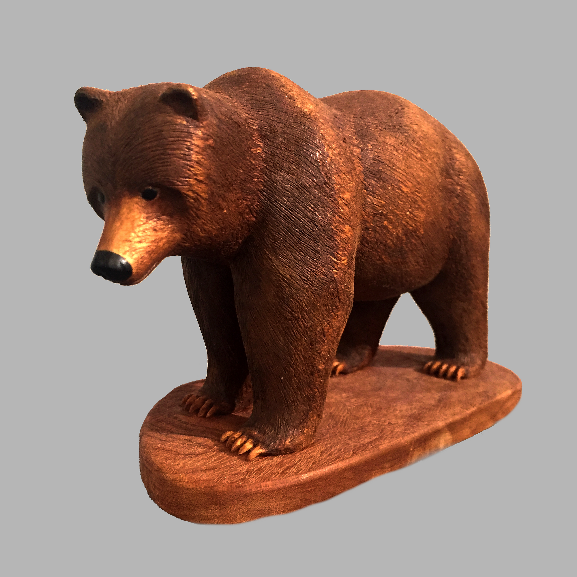 Grizzlyl Minature Animal wood carving by Salt Spring Island artist Jim Dearing