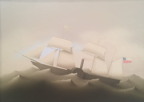 Original painting by Martin Honisch with musicians