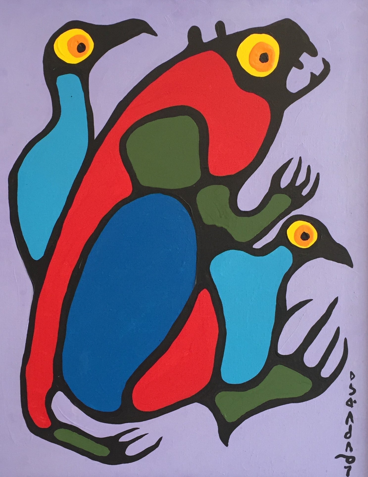 "Beaver with Birds" by Norval Morrisseau