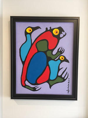 Original Noval Morrisseau Painting "Beaver with Birds" for sale at Steffich Fine Art