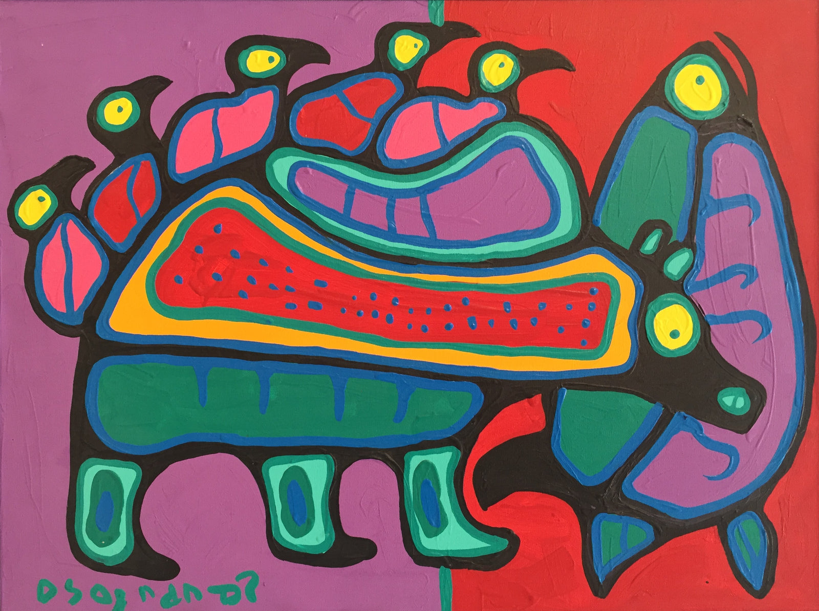 Norval Morrisseau original painting at Steffich Fine Art untitled