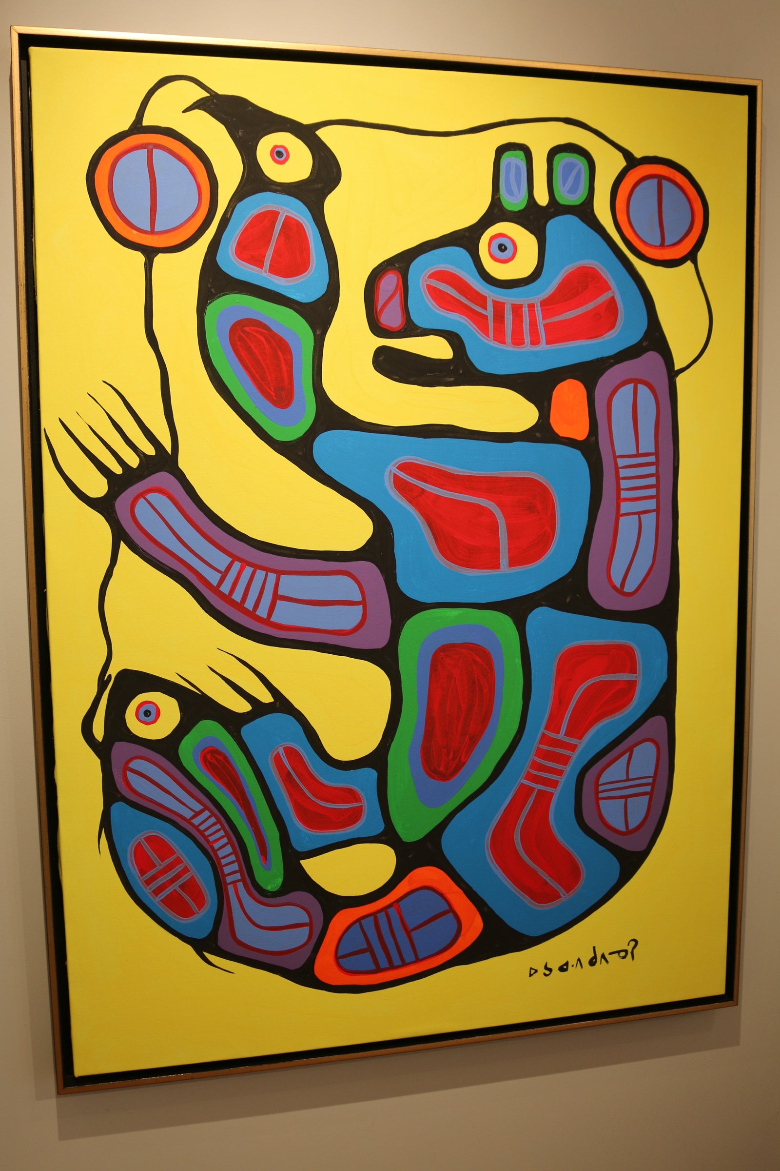 "Medicine Bear with Spiritual Helpers" by Norval Morrisseau | Steffich Fine Art