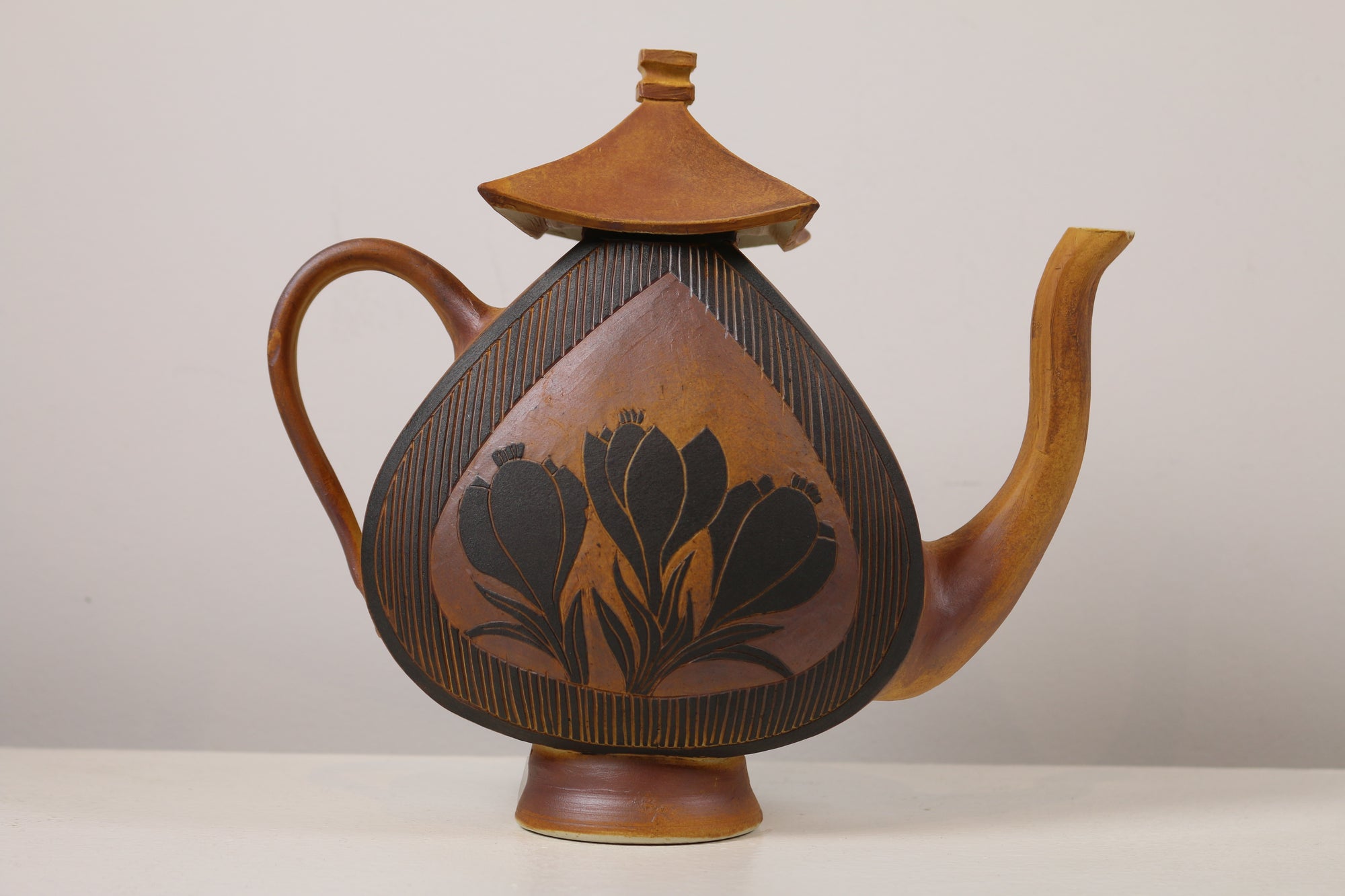 Ceramic Tea Pot with Floral Image