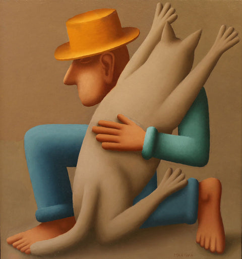 Original painting by Martin Honisch with musicians