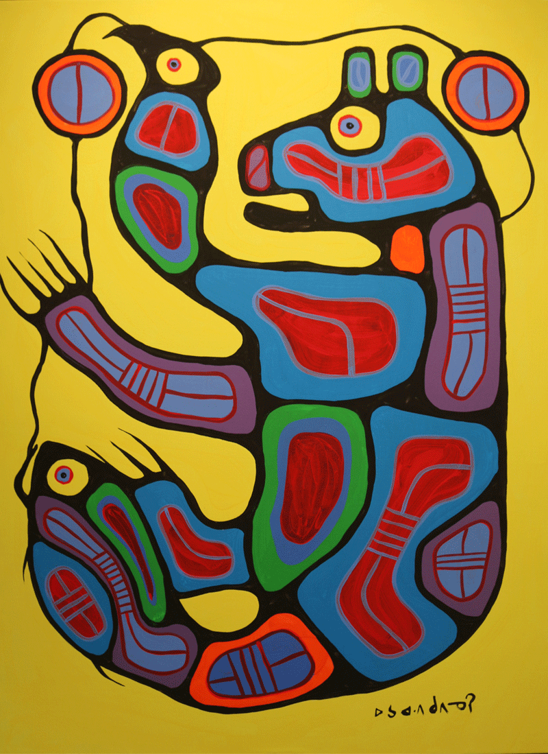 "Medicine Bear with Spiritual Helpers" by Norval Morrisseau | Steffich Fine Art
