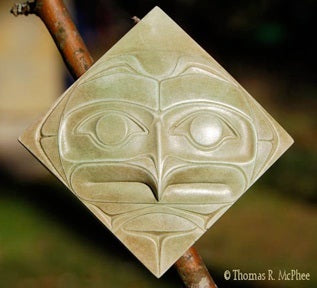 Tan Stone Owl Plaque
