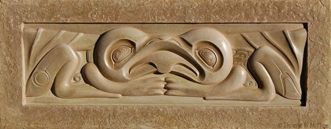 Split Frog Cast Stone Plaque