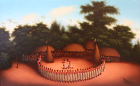 Original painting by Martin Honisch with musicians