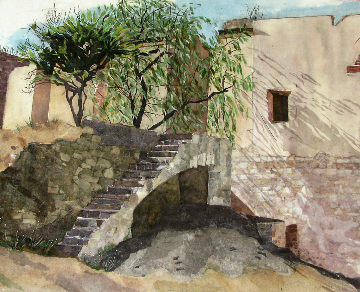 Trees in Front of Ruins, Mexico