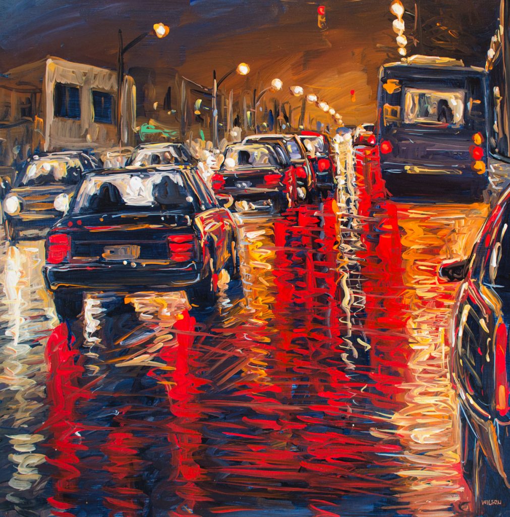 Uphill painting by David Wilson in acrylic painting