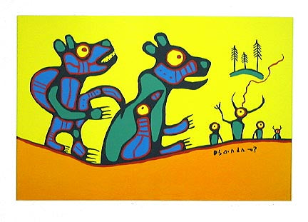 "First Meeting" by Norval Morrisseau