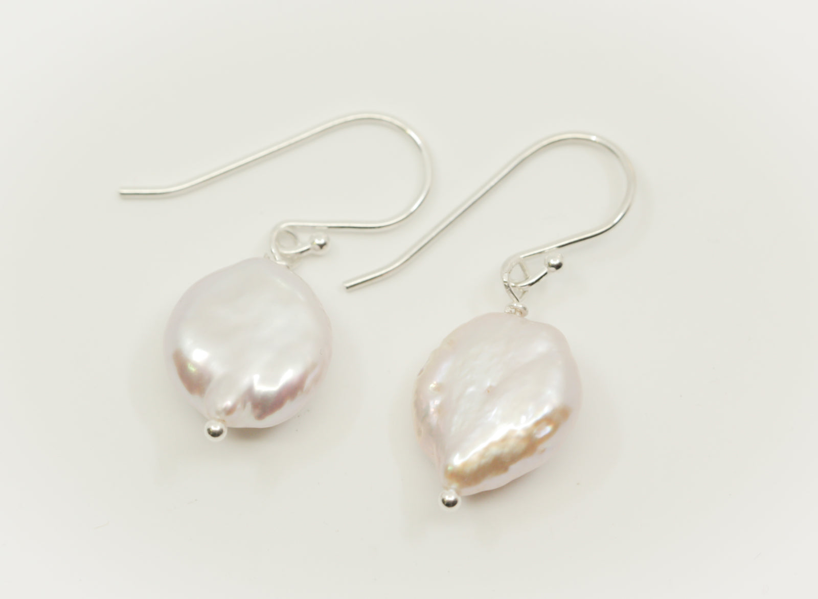 Coin Pear Earrings Sterling Silver