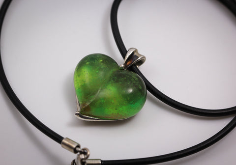 Mottled Green Heart Pendant
