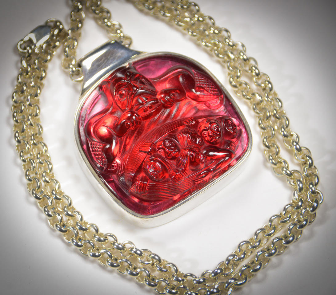 Ruby Beaver & Clamshell Pendant